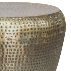 Hera 22 inch Wide Metal Side Table in Antique Gold