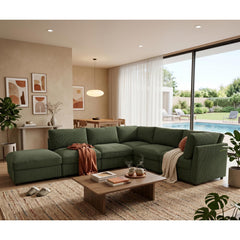 Corduroy Reversible Modular Sectional