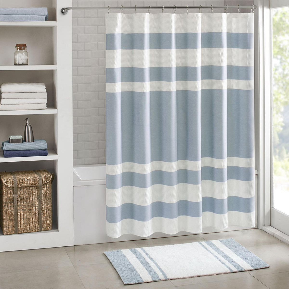 Polyxena Curtain with 3M Treatment Blue 72x84"