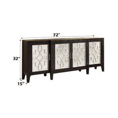 Saturn Antique Black Finish Console Cabinet