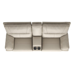 Nova 79" Modern Power Motion 3-Piece Reclining Loveseat Sofa with Cup Holders, Cream Taupe Beige