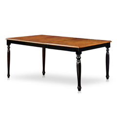 Two-Tone Finish Antique Oak And Black Elegant Country Style 1pc Dining Table Dining Room Wooden