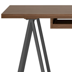Crest - Solid Walnut Veneer and Metal Desk - Walnut
