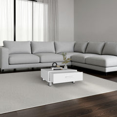 Modern Coffee Table and Center Table with Single Storage Drawer and 4 Stable Legs, Practical Living Room Organization and Décor Option