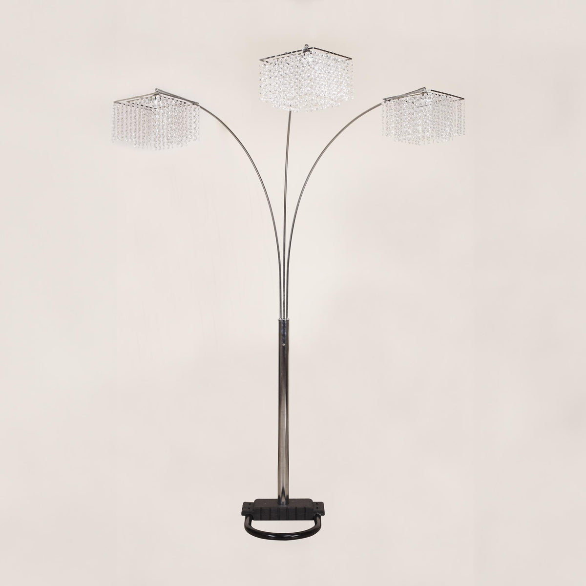 1pc Modern Design Classic Luxury Sleek Multi-head Floor Arc Lamp Crystal-like Accents Drape Living Room Curve Lamp