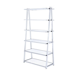 Aura White High Gloss & Chrome Finish Bookshelf