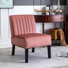 Venus Mid Century Modern Accent Chairs Set of 2 with Minimalist Design, Elegant Velvet Upholstery and Solid Wood Legs, Ideal for Living Room or Bedroom, Rose