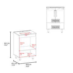 Tale Free Standing Resin Sink Bathroom Vanity With One Door Cabinet, And Open Shelf, Black