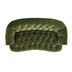 Harmony Rosa Victorian Chesterfield Loveseat, Olive Green Performance Velvet