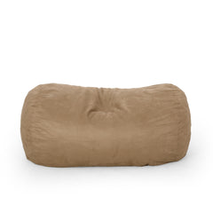 Atlas 6.5 Foot Microfiber Cylindrical Bean Bag, Beige