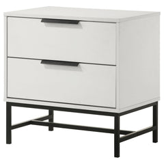 Avalon White 2-drawer Nightstand Bedside Table