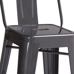 Armageddon - 30" Metal Bar Stool (Set of 2) - Grey