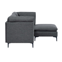 Linen Upholstered Modular Sectional with Metal Legs