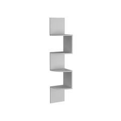 Arcadia Corner Floating Shelf, Modern 4-Tier Display, White