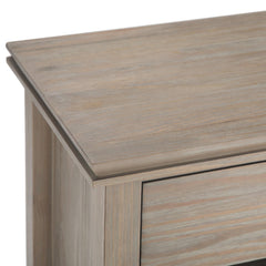 Demeter 24 inch Wide Solid Wood Bedside Table in Distressed Grey