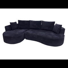 Cosmos Modular Sectional Couch 2 Piece Set with Pillows, Minimalist Ergonomic Living Room Furniture, Modern Seating, No Assembly, Sofa & Chaise, Black