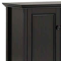Atlas 66 inch Wide Solid Wood Transitional 4 Door Storage Cabinet in Hickory Brown