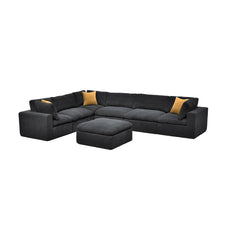Coffee Bean Like Upholstery Full Compressed Modular Sectional with Toss Pillows