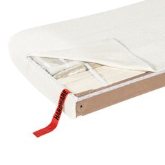 Pinnacle Curved Headboard Upholstered Platform Bed, Queen, Ivory White Boucle