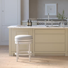 Sanctuary Wood Backless Counter-Height Swivel Barstool, 1PC