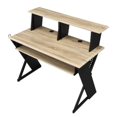 Poseidon Natural Oak Finish Music Recording Studio Desk