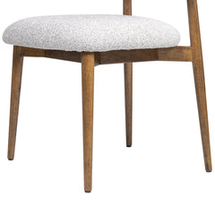 Priam 20.5" Modern Upholstered Dining Chair with Wood Frame, Salt & Pepper Boucle