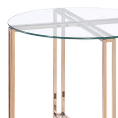 Millennium Clear Glass Top with Champagne Finish End Table