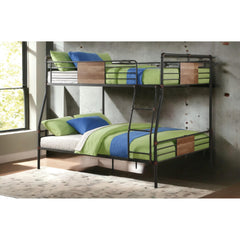 Agamemnon Sandy Black & Dark Bronze Hand-Brushed Finish Full XL/Queen Bunk Bed