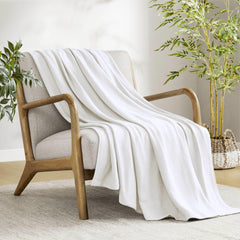 1-Piece Full/Queen Rayon Blanket, White