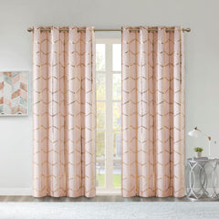 Nova Blackout Metallic Print Grommet Top Curtain Panel(Only 1 Pc Panel)