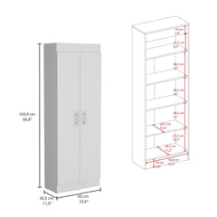 Hercules Pantry Cabinet, Space-Efficient 2-Door Design with Multiple Shelves