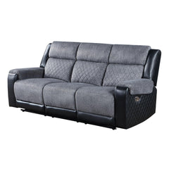 GALAXY GREY/BLACK RECLINING SOFA