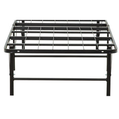 Metal Platform Bed Base - Twin-XL Size Mattress Foundation Bed Frame, Black