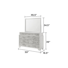 Hector Modern Style Mirror Made with wood in White(Includes Mirror Only)