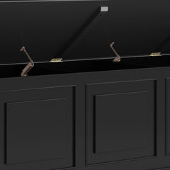 Celestia 51 inch Wide Solid Wood Storage Bench Trunk in Black