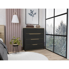 Vista Dresser, Superior Top, Four Drawers -Black / Light Oak