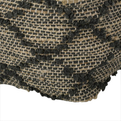 Crest Square Pouf, Charcoal
