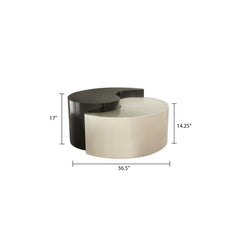 SUMMIT YANG Modern & Contemporary Style Coffee Table Made with Iron Sheet Frame in Black & Silver