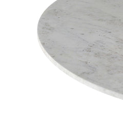 Infinity 36 inch Wide Genuine Marble and Iron Contemporary Dining Table in White/Antique Copper