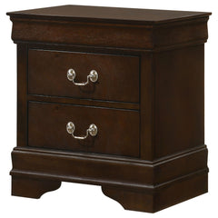 Zenith Cappuccino 2-Drawer Nightstand with Bail Handle