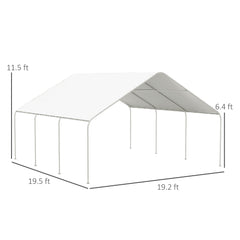 19' x 19.5' Carport, Portable Garage and Patio Canopy Tent, Anti-UV Cover for Car, Truck, Boat, Catering, Wedding