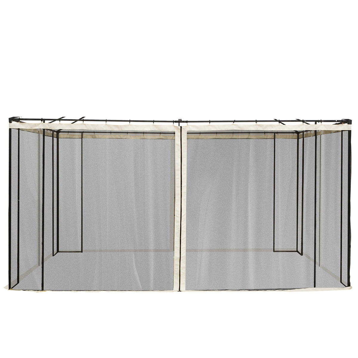 Replacement Mesh Sidewall Netting for 10' x 13' Gazebos and Canopy Tents with Zippers, (Sidewall Only) Cream