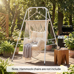 Hammock Chair Stand  Indoor and Outdoor Use with Anti-Slip Foot Pads, 2 Carabiners, White