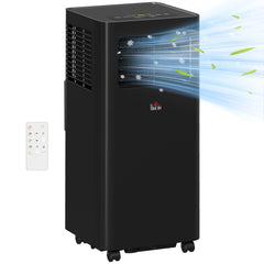 10000 BTU Mobile Air Conditioner, 441 Sq. Ft., AC Unit with Dehumidifier, Sleep, 24H Timer On/Off, Window Kit, Black