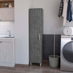 Apex Oak 3 Broom Hangers Tall Storage Cabinet