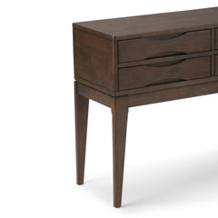 Hephaestus 40 inch Wide Solid Wood Hallway Console Table in Walnut Brown