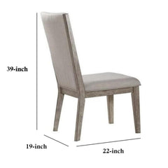 Paris Fabric & Gray Oak Finish Side Chair (Set of 2)