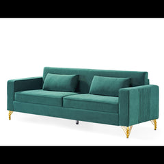 Hades 85.8" Velvet Sofas for Living Room, 3 Seater Couch with Classic Modern Appeal and Luxurious Soft Comfort, Easy to Maintain, Green