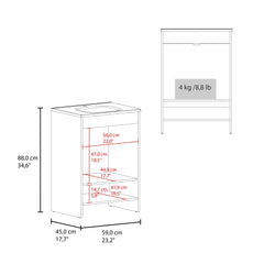 Hector Floor Vanity With Four Drawers And Two Open Shelves, Black