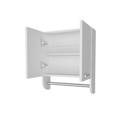White Medicine Cabinet with Towel Bar